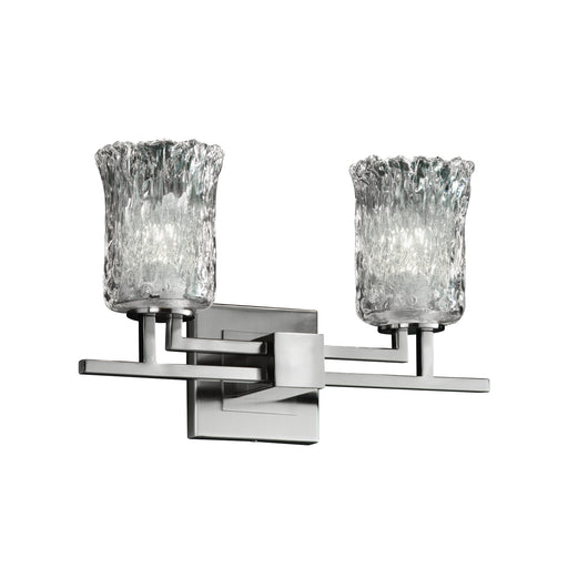 Justice Designs - GLA-8702-16-CLRT-NCKL - Two Light Bath Bar - Veneto Luce™ - Brushed Nickel
