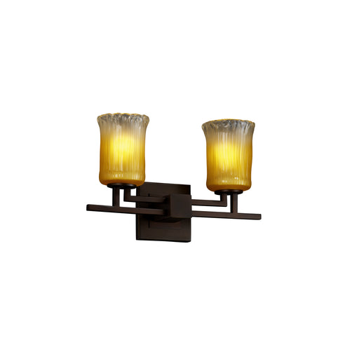 Justice Designs - GLA-8702-16-GLDC-DBRZ - Two Light Bath Bar - Veneto Luce™ - Dark Bronze