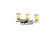 Justice Designs - GLA-8703-16-WHTW-CROM - Three Light Bath Bar - Veneto Luce™ - Polished Chrome
