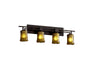 Justice Designs - GLA-8704-16-AMBR-DBRZ - Four Light Bath Bar - Veneto Luce™ - Dark Bronze