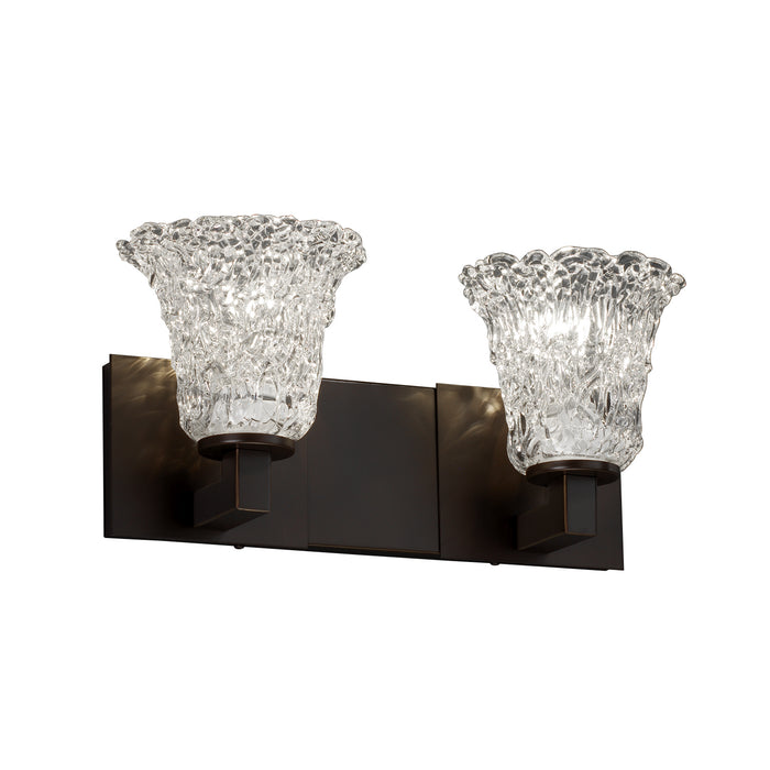 Justice Designs - GLA-8922-20-LACE-DBRZ - Two Light Bath Bar - Veneto Luce™ - Dark Bronze