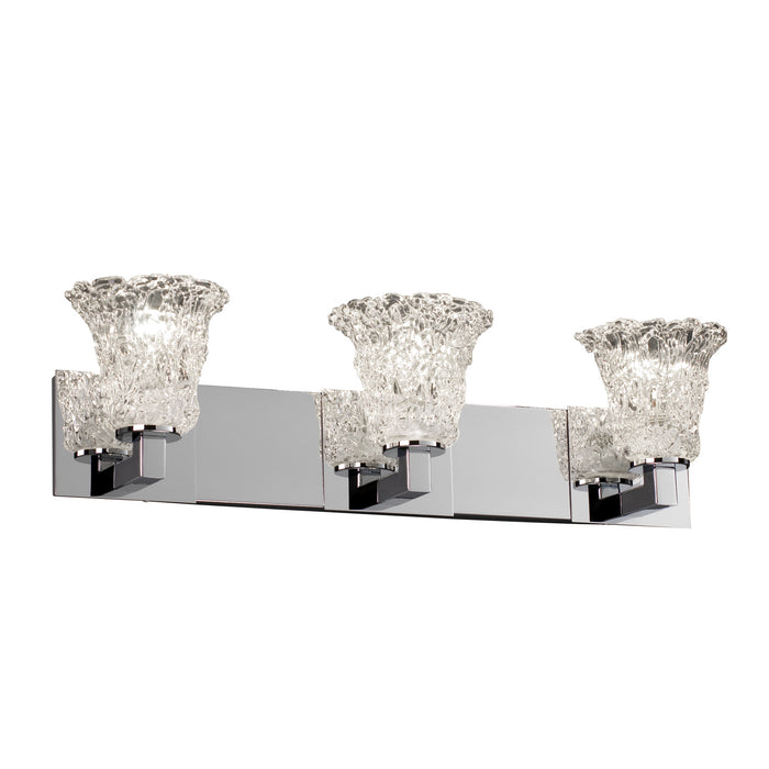 Justice Designs - GLA-8923-20-LACE-CROM - Three Light Bath Bar - Veneto Luce™ - Polished Chrome