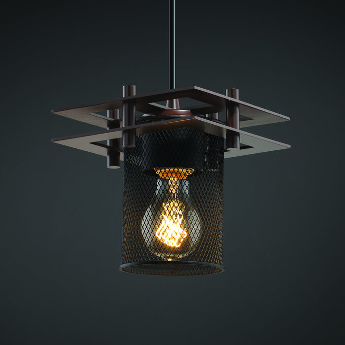 Justice Designs - MSH-8165-10-DBRZ-BKCD - One Light Pendant - Wire Mesh™ - Dark Bronze