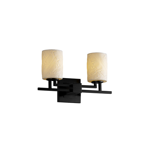 Justice Designs - POR-8702-10-BANL-MBLK - Two Light Bath Bar - Limoges - Matte Black