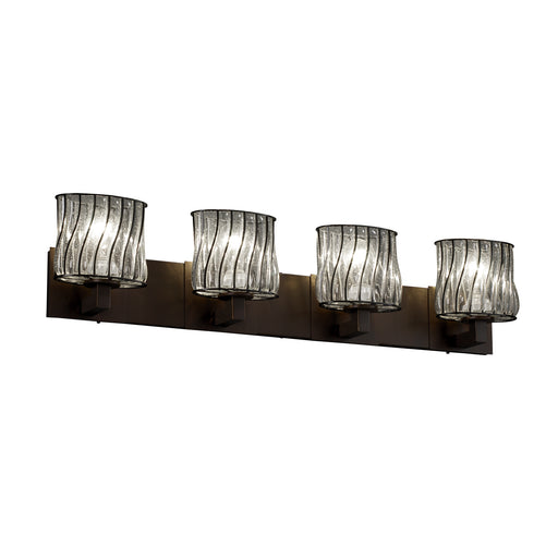 Justice Designs - WGL-8924-30-SWCB-DBRZ - Four Light Bath Bar - Wire Glass™ - Dark Bronze