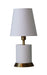 House of Troy - GEO306 - One Light Table Lamp - Geo - White with Weathered Brass
