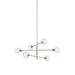 DVI Lighting - DVP20802SN/CH-CL - Six Light Linear Pendant - Ocean Drive - Satin Nickel and Chrome with Clear Glass