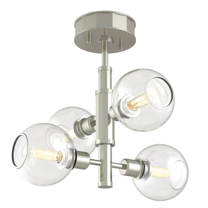 DVI Lighting - DVP20811SN/CH-CL - Four Light Semi-Flush Mount - Ocean Drive - Satin Nickel and Chrome with Clear Glass