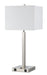 Cal Lighting - LA-8028NS-1-BS - One Light Table Lamp - 60W Metal N/S Lamp With Two Outlets - Brushed Steel