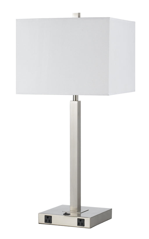 Cal Lighting - LA-8028NS-1-BS - One Light Table Lamp - 60W Metal N/S Lamp With Two Outlets - Brushed Steel
