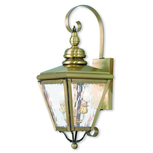Livex Lighting - 2031-01 - Two Light Outdoor Wall Lantern - Cambridge - Antique Brass