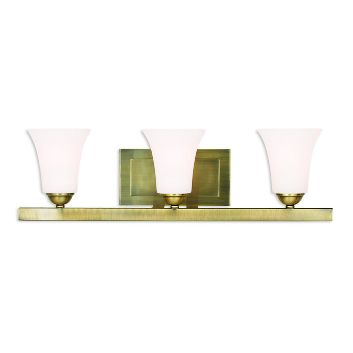 Livex Lighting - 6493-01 - Three Light Bath Vanity - Ridgedale - Antique Brass