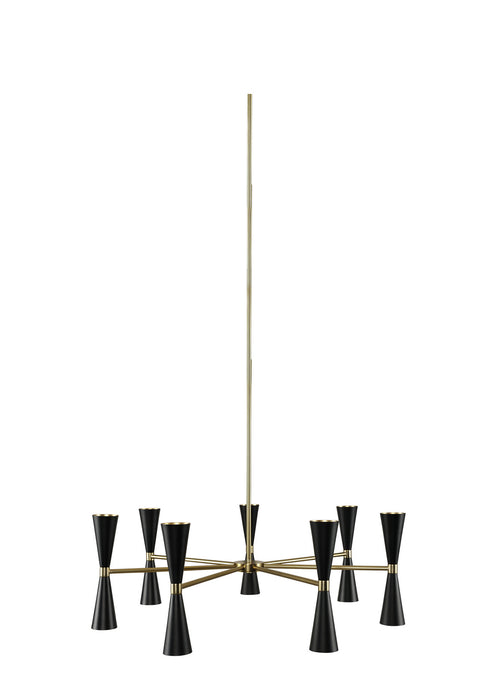 Kalco - 310471BVB - LED Chandelier - Milo - Black and Vintage Brass