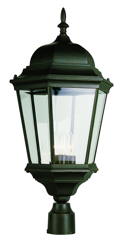 Trans Globe Imports - 51001 BK - Three Light Postmount Lantern - Classical - Black