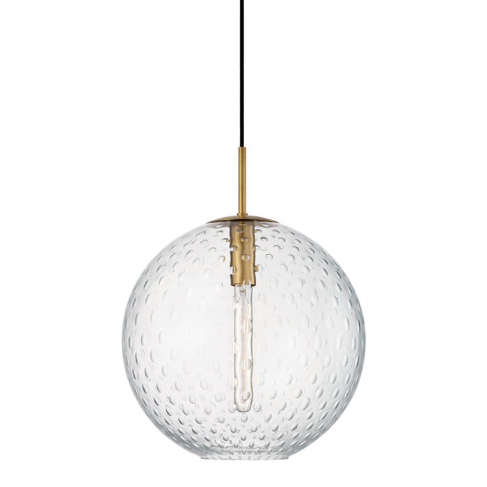 Hudson Valley - 2015-AGB-CL - One Light Pendant - Rousseau - Aged Brass
