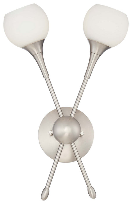 George Kovacs - P1802-084 - Two Light Wall Sconce - Pontil - Brushed Nickel
