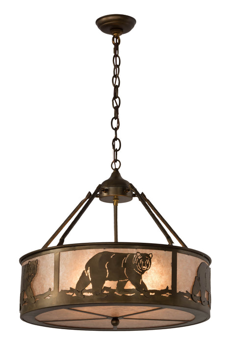 Meyda Tiffany - 164099 - Four Light Inverted Pendant - Black Bear - Antique Copper