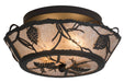 Meyda Tiffany - 167076 - Two Light Flushmount - Whispering Pines - Oil Rubbed Bronze