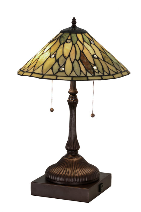 Meyda Tiffany - 177068 - Two Light Table Lamp - Dew Drop - Mahogany Bronze