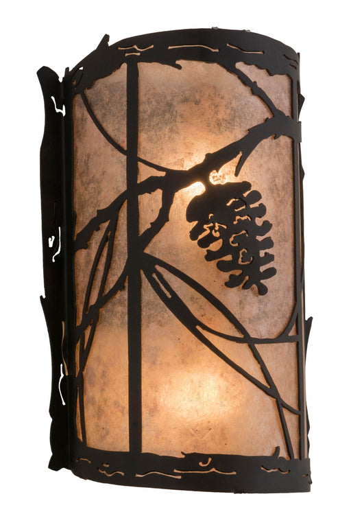 Meyda Tiffany - 177971 - Two Light Wall Sconce - Whispering Pines - Wrought Iron