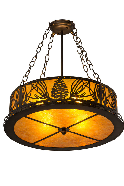 Meyda Tiffany - 179628 - Four Light Semi-Flushmount - Mountain Pine - Antique Copper