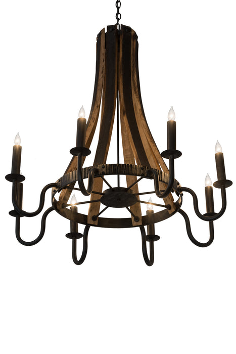 Meyda Tiffany - 180364 - Eight Light Chandelier - Barrel Stave - Natural Wood