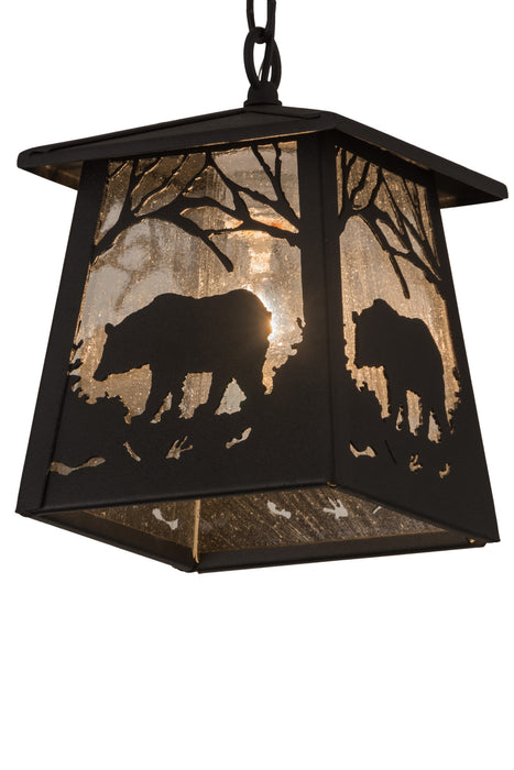 Meyda Tiffany - 180674 - One Light Mini Pendant - Bear At Dawn - Wrought Iron