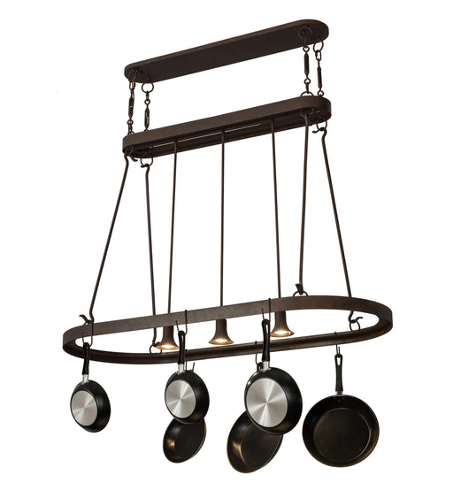 Meyda Tiffany - 181921 - Three Light Pot Rack - Harmony - Rust