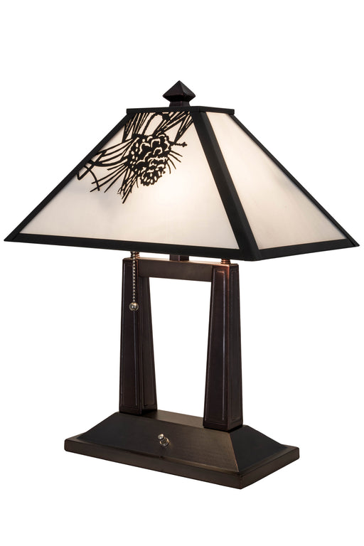 Meyda Tiffany - 182011 - Two Light Table Lamp - Winter Pine - Craftsman Brown