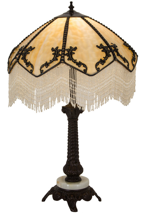 Meyda Tiffany - 182162 - One Light Table Lamp - Regina - Beige W/Brown