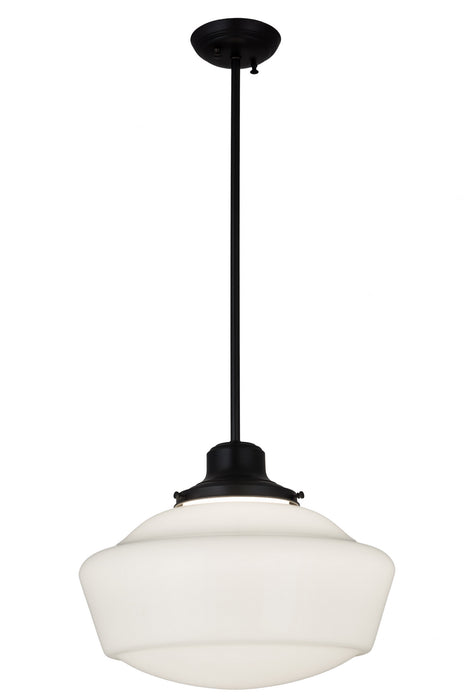 Meyda Tiffany - 183087 - One Light Pendant - Schoolhouse - Craftsman Brown