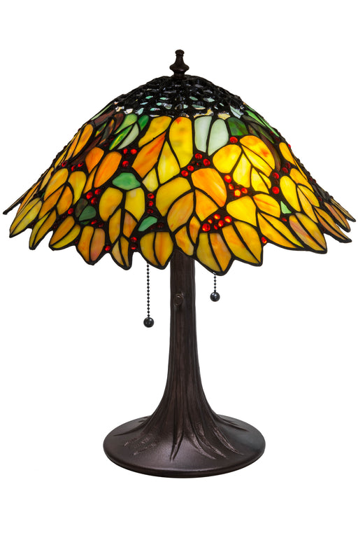 Meyda Tiffany - 185544 - Two Light Table Lamp - Follaje - Mahogany Bronze