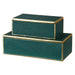 Uttermost - 18723 - Boxes S/2 - Karis - Green w/Bright Gold Leaf