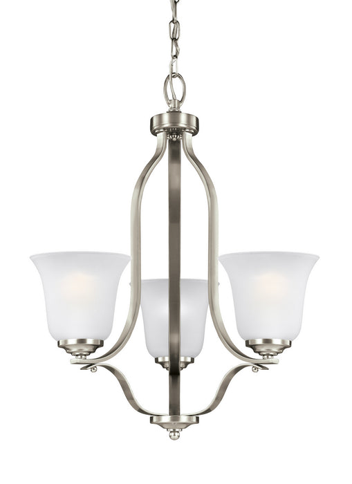 Generation Lighting - 3139003EN3-962 - Three Light Chandelier - Emmons - Brushed Nickel