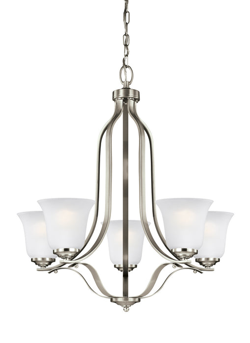 Generation Lighting - 3139005-962 - Five Light Chandelier - Emmons - Brushed Nickel