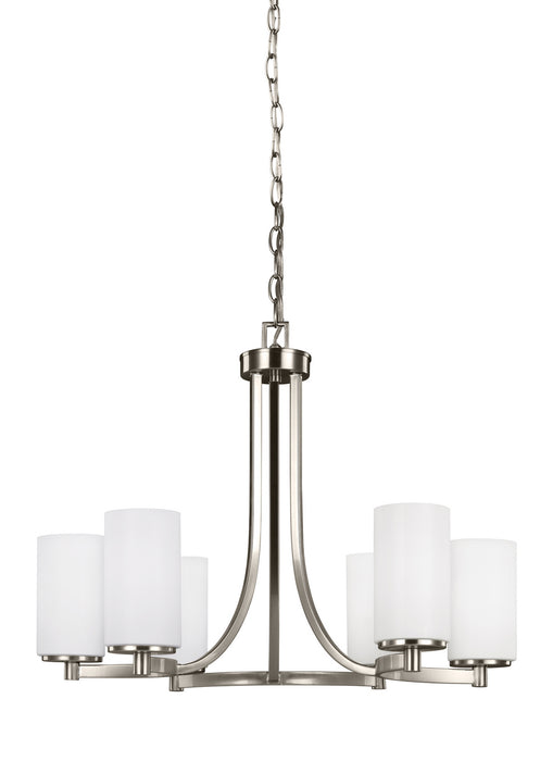 Generation Lighting - 3139106-962 - Six Light Chandelier - Hettinger - Brushed Nickel