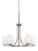 Generation Lighting - 3139106-962 - Six Light Chandelier - Hettinger - Brushed Nickel