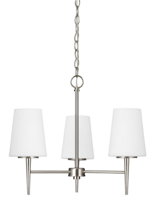 Generation Lighting - 3140403EN3-962 - Three Light Chandelier - Driscoll - Brushed Nickel