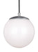 Generation Lighting - 6018EN3-04 - One Light Pendant - Leo - Hanging Globe - Satin Aluminum