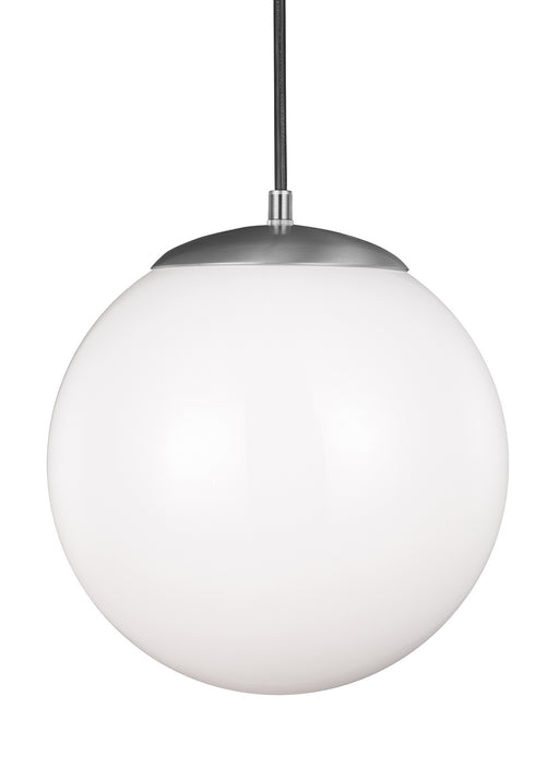 Generation Lighting - 6022-04 - One Light Pendant - Leo - Hanging Globe - Satin Aluminum