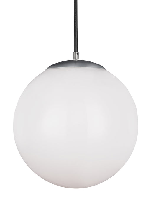Generation Lighting - 6024-04 - One Light Pendant - Leo - Hanging Globe - Satin Aluminum