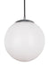 Generation Lighting - 6024EN3-04 - One Light Pendant - Leo - Hanging Globe - Satin Aluminum