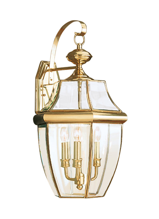 Generation Lighting - 8040EN-02 - Three Light Outdoor Wall Lantern - Lancaster - Polished Brass