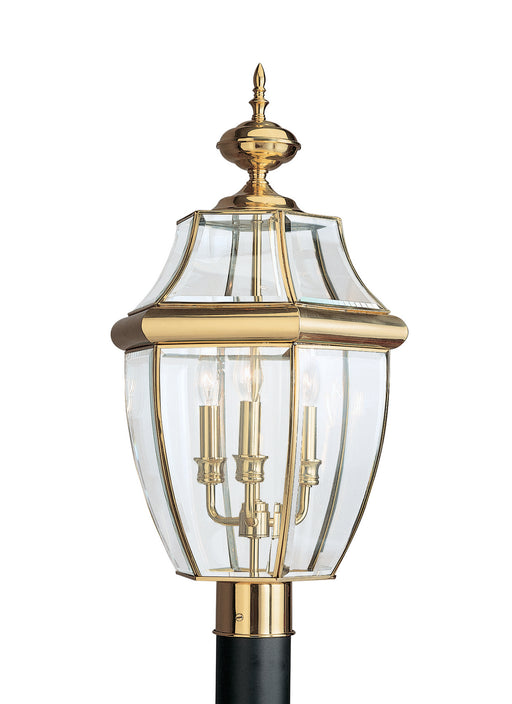 Generation Lighting - 8239EN-02 - Three Light Outdoor Post Lantern - Lancaster - Polished Brass