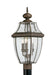Generation Lighting - 8239EN-71 - Three Light Outdoor Post Lantern - Lancaster - Antique Bronze