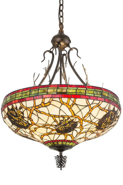 Meyda Tiffany - 182505 - Four Light Inverted Pendant - Pinecone - Antique Copper
