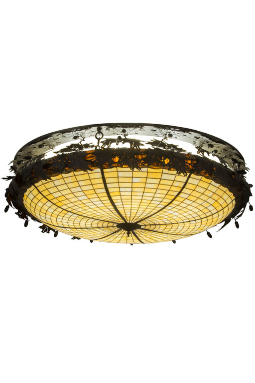 Meyda Tiffany - 183825 - Eight Light Flushmount - Greenbriar Oak - Antique Copper