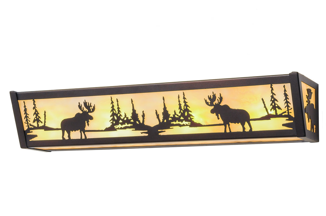 Meyda Tiffany - 184292 - Four Light Vanity - Moose At Lake - Mahogany Bronze/Ba