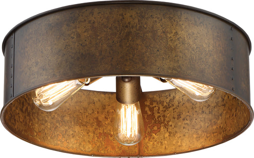 Nuvo Lighting - 60-5893 - Three Light Flush Mount - Kettle - Weathered Brass