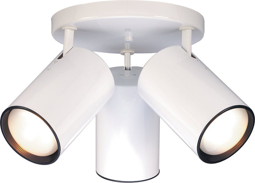 Three Light Flush Mount White